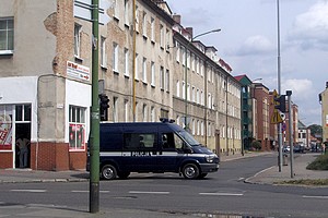 Bomba przy ulicy Piłsudskiego w Słubicach