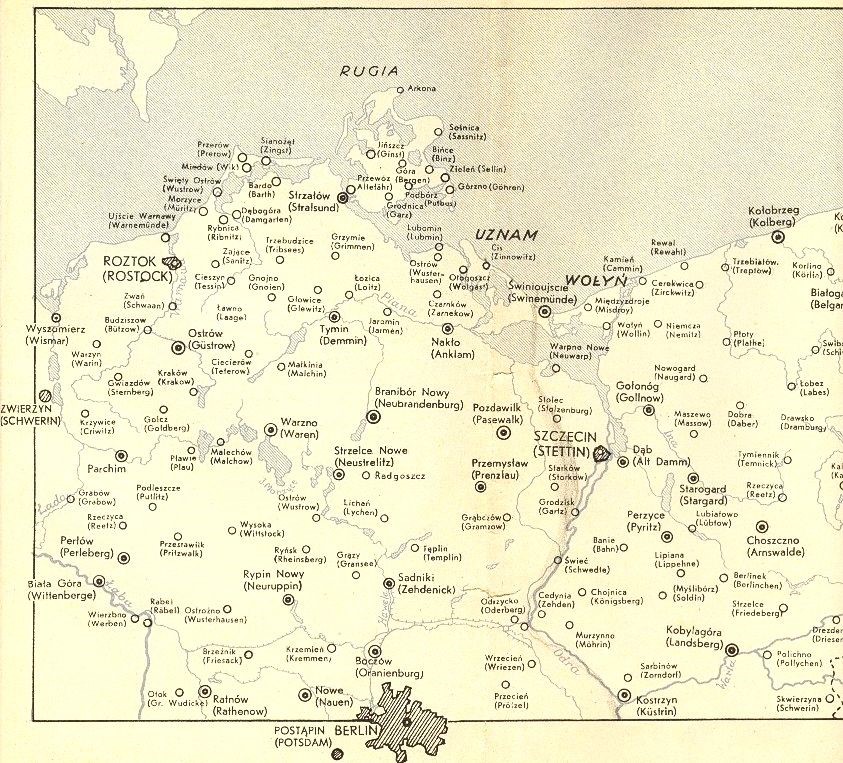 Słubie na niemieckiej mapie z 1940 roku