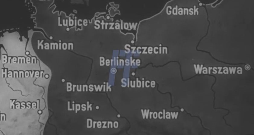 Słubie na niemieckiej mapie z 1940 roku
