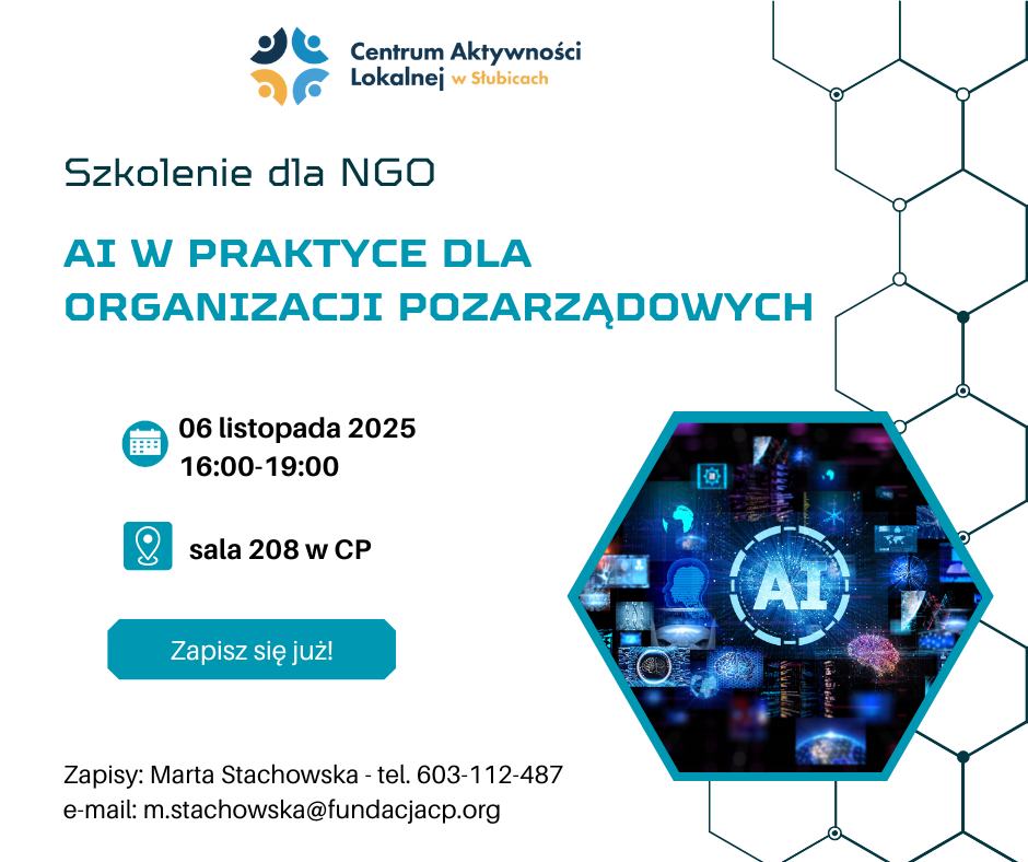 W Słubicach będzie szkolenie AI w praktyce dla organizacji pozarządowych”