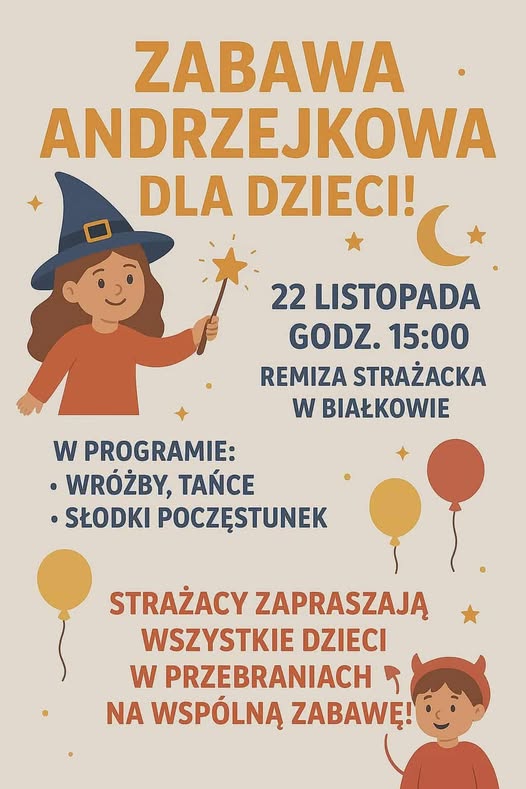 OSP Białków organizuje zabawę andrzejkową dla dzieci