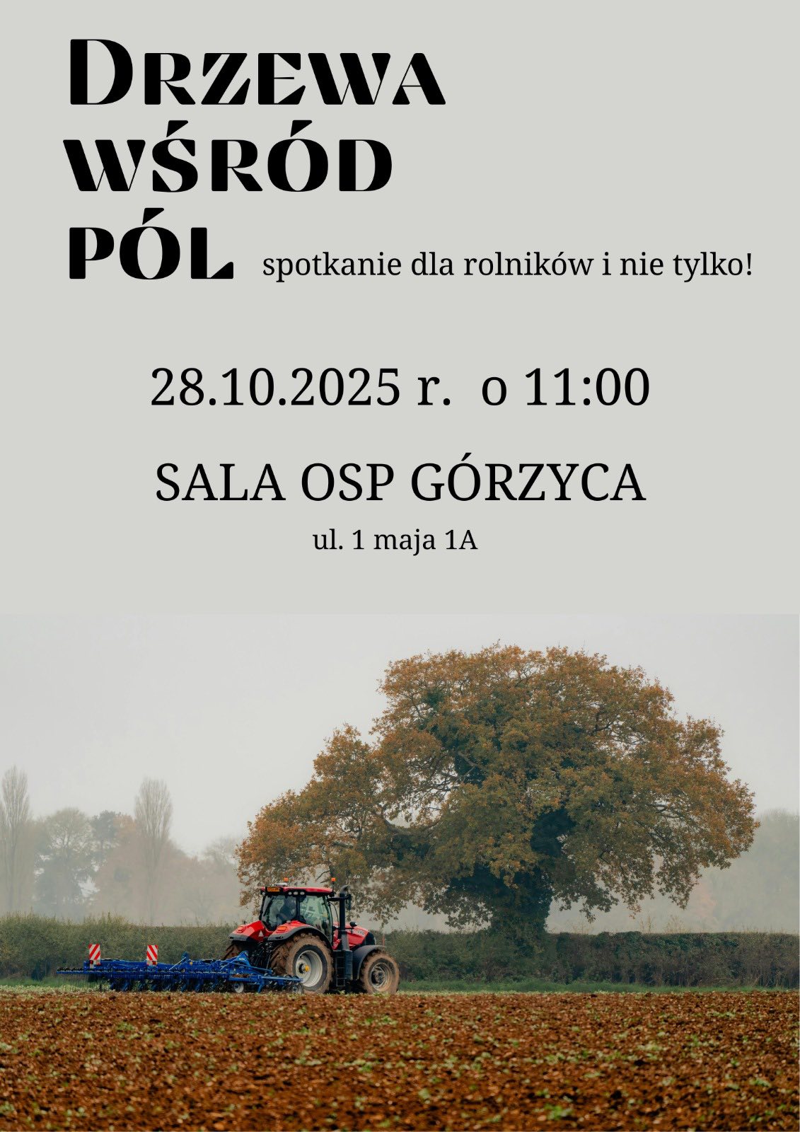 W Górzycy odbędzie się spotkanie dla rolników pod hasłem „Drzewa wśród pól”