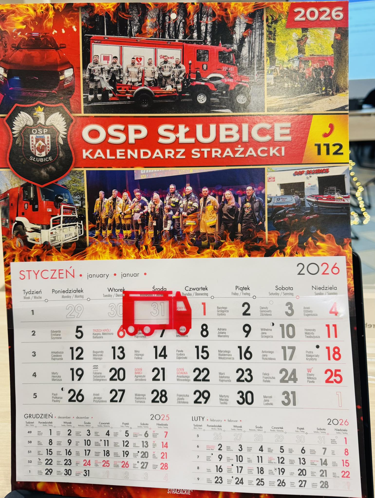 Druhowie z OSP Słubice wystawili na licytację dla Aurelii strażacki kalendarz