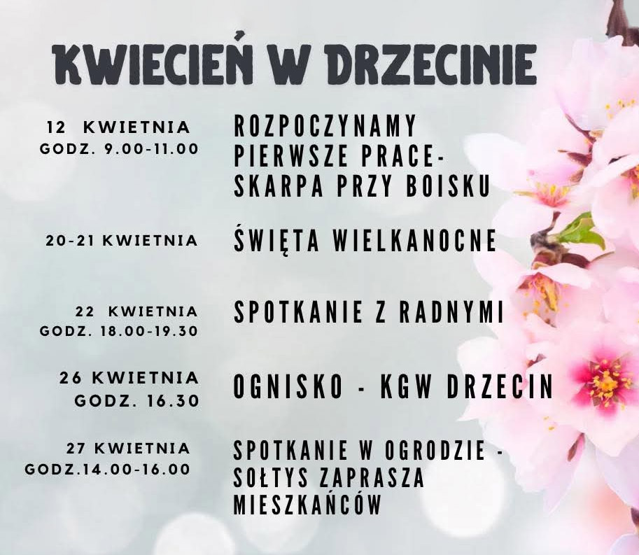 Kwiecień w Drzecinie pełen wydarzeń