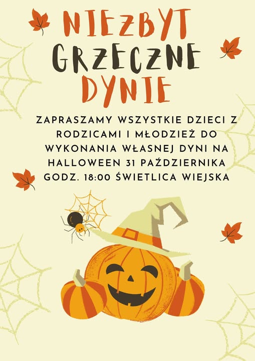„Niezbyt grzeczne dynie” w Kunowicach. Rodzinne warsztaty na Halloween
