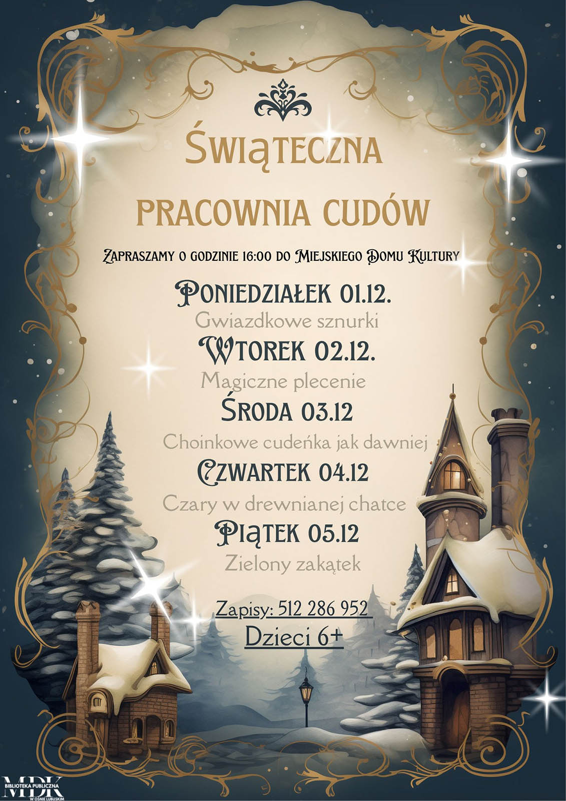 W Ośnie Lubuskim odbędą się warsztaty Świąteczna Pracownia Cudów