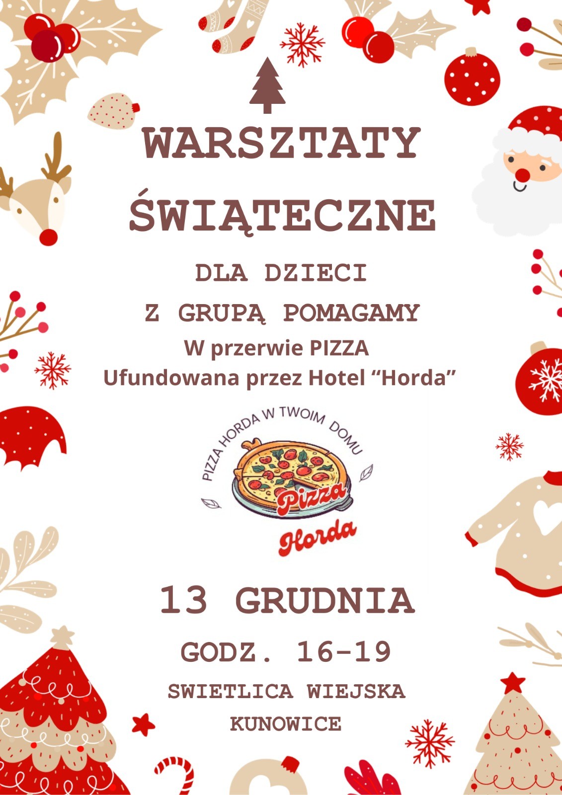 W Kunowicach odbędą się warsztaty świąteczne dla dzieci