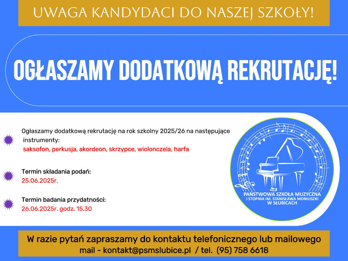 rekrutacja szkola muzyczna dodatkowa