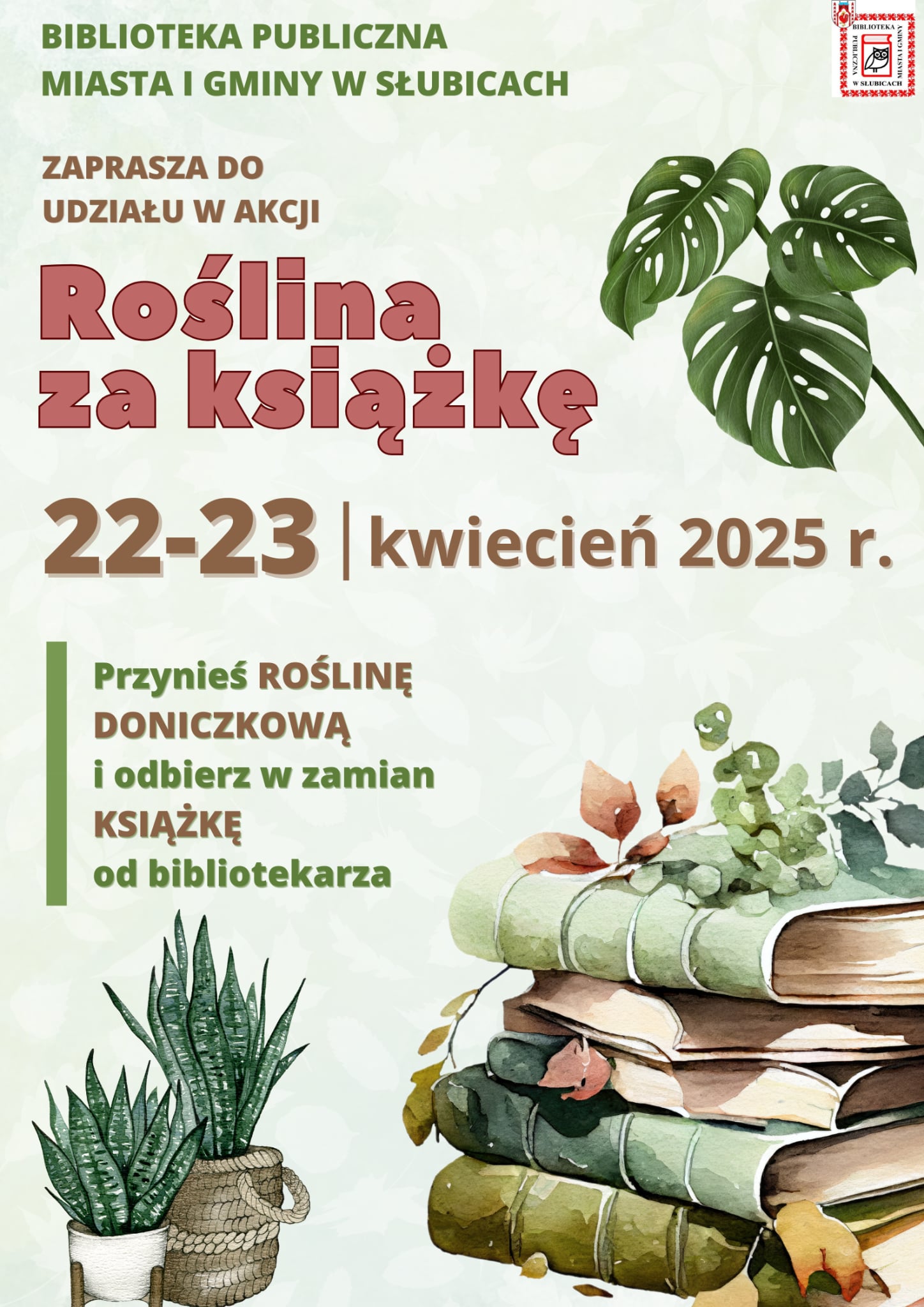 roslina Za ksiazke plakat