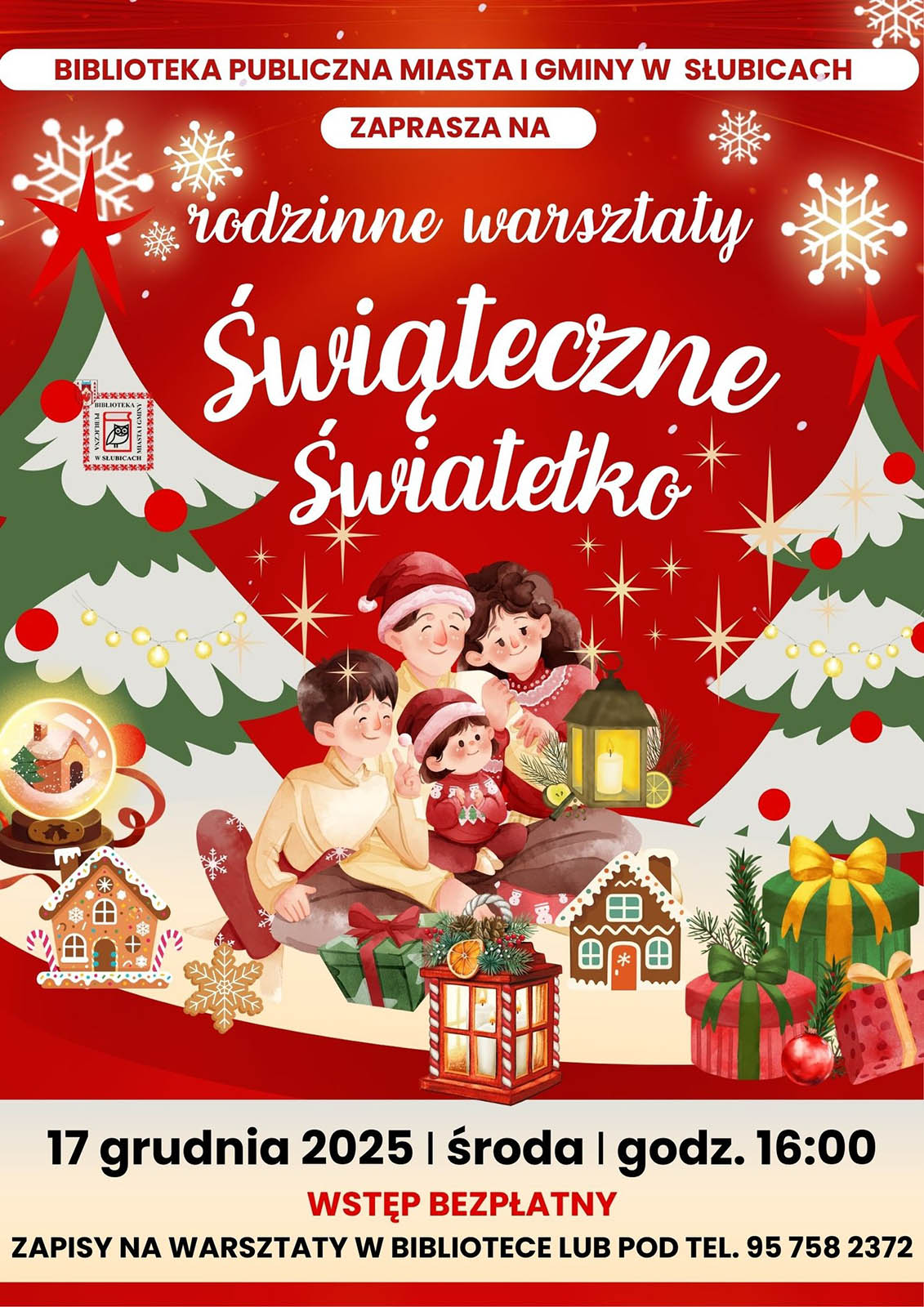 Biblioteka Publiczna Miasta i Gminy Słubice organizuje warsztaty "Świąteczne światełko"