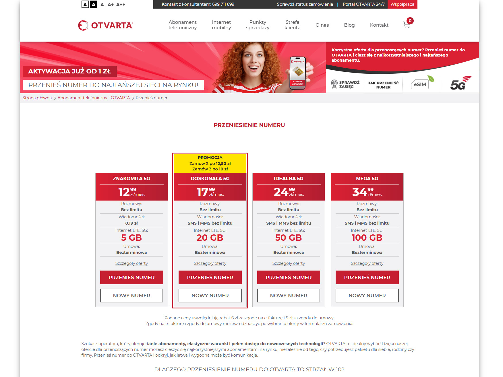 Przeniesienie numeru - sposób na niższe rachunki za telefon z OTVARTA