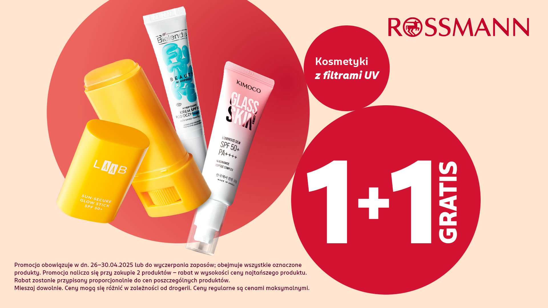 Promocja „1+1 gratis” na SPF w Rossmannie