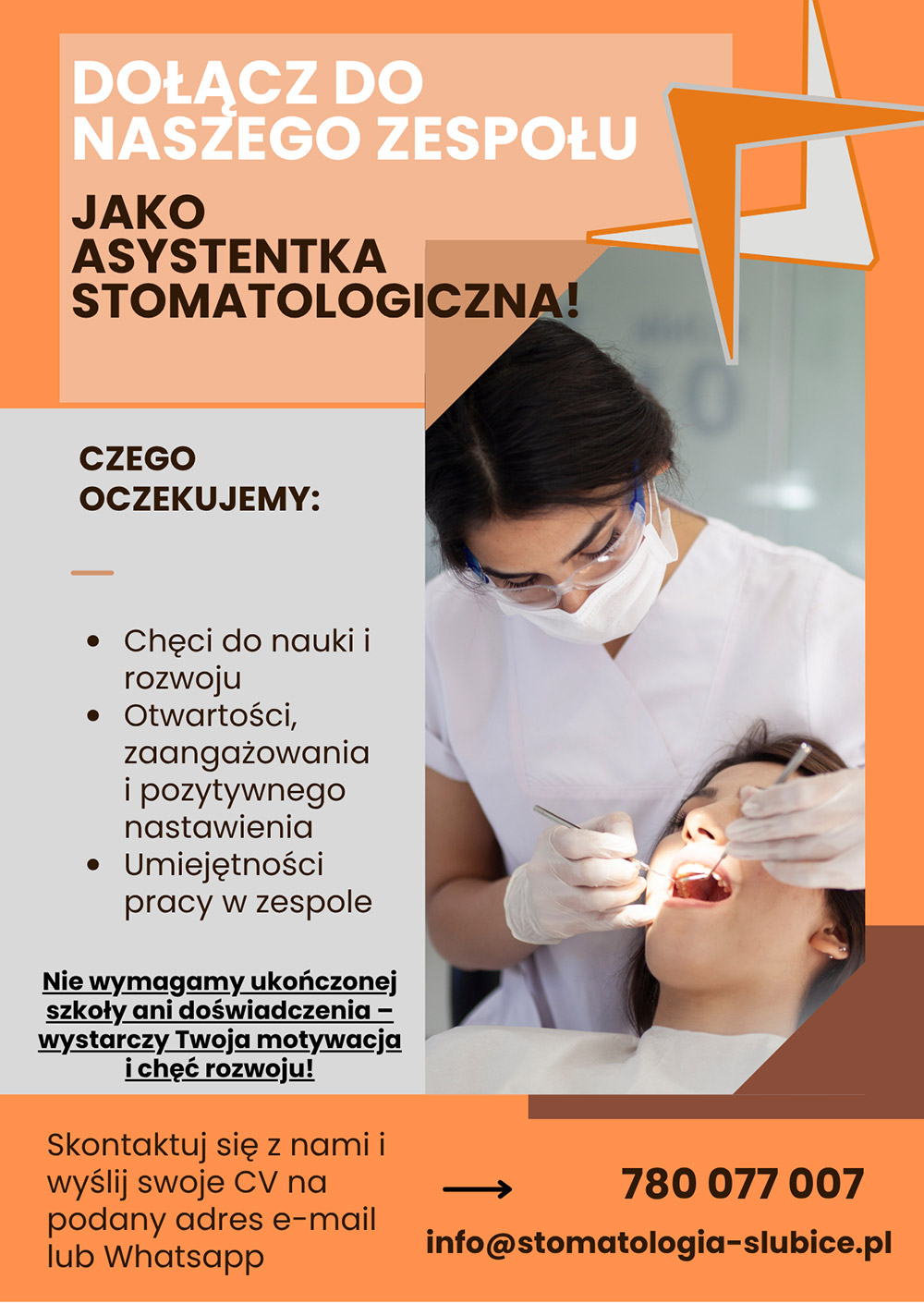 Tu czeka praca! Dołącz do Stomatologia Słubice jako asystentka