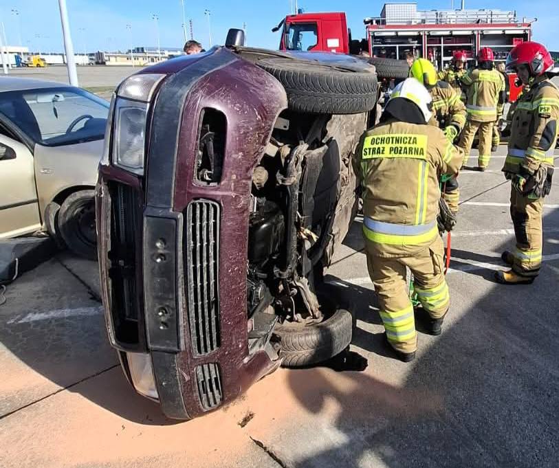 Na terminalu w Świecku ćwiczyli strażacy ochotnicy