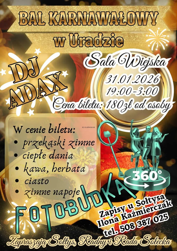 W Uradzie odbędzie się bal karnawałowy