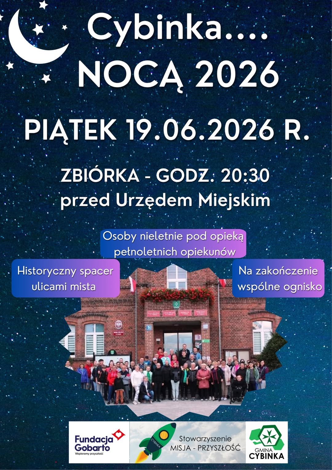 „Cybinka... NOCĄ”. Wieczorny spacer z historią miasta i ogniskiem