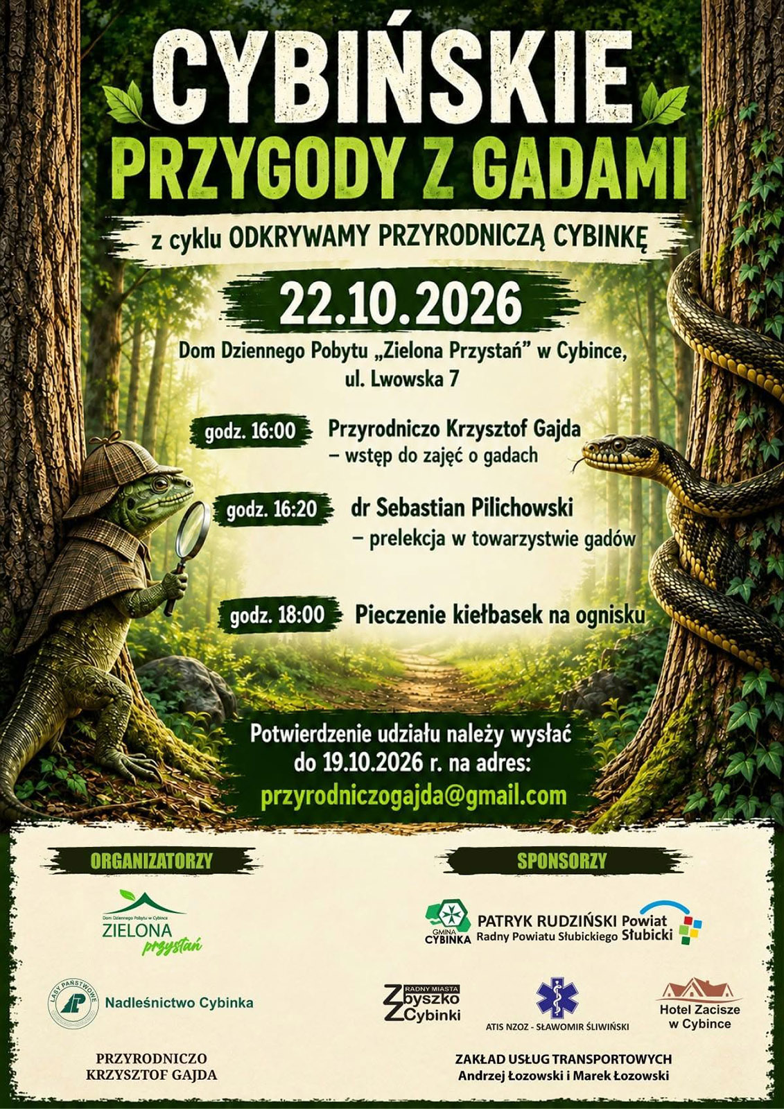 „Cybińskie przygody z gadami”. W Cybince będzie można poznać bliżej te zwierzęta