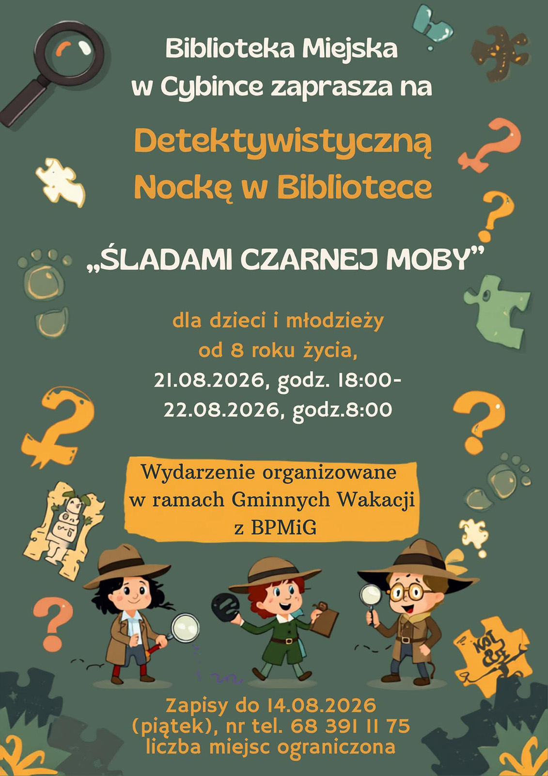 Detektywistyczna nocka w bibliotece. Przed uczestnikami zagadki, szyfry i noc pełna przygód