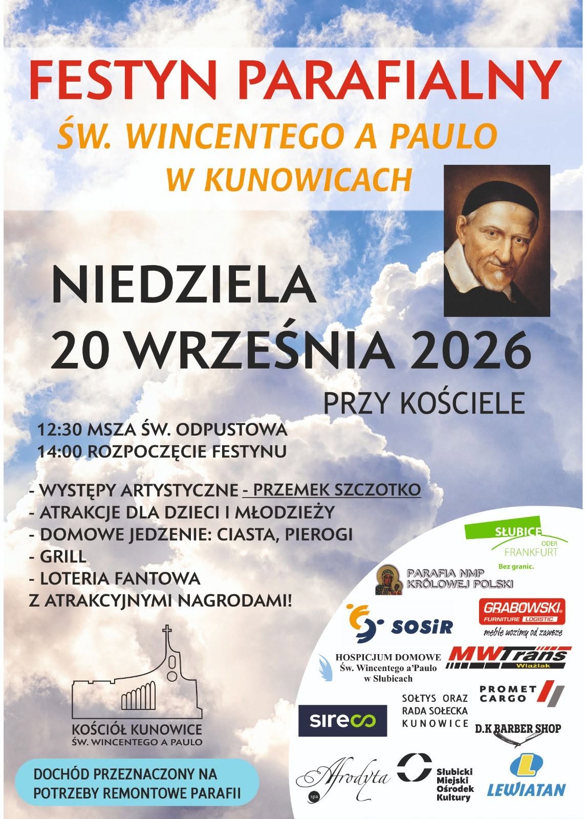 Festyn parafialny w Kunowicach. Będą atrakcje dla dzieci, występy i loteria fantowa