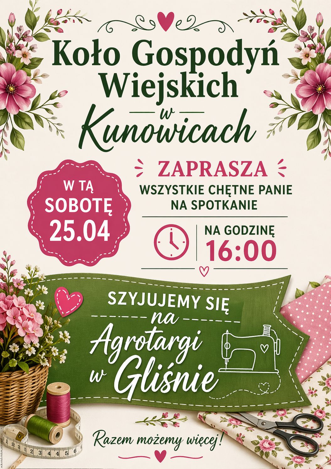 Koło Gospodyń Wiejskich w Kunowicach zaprasza na spotkanie