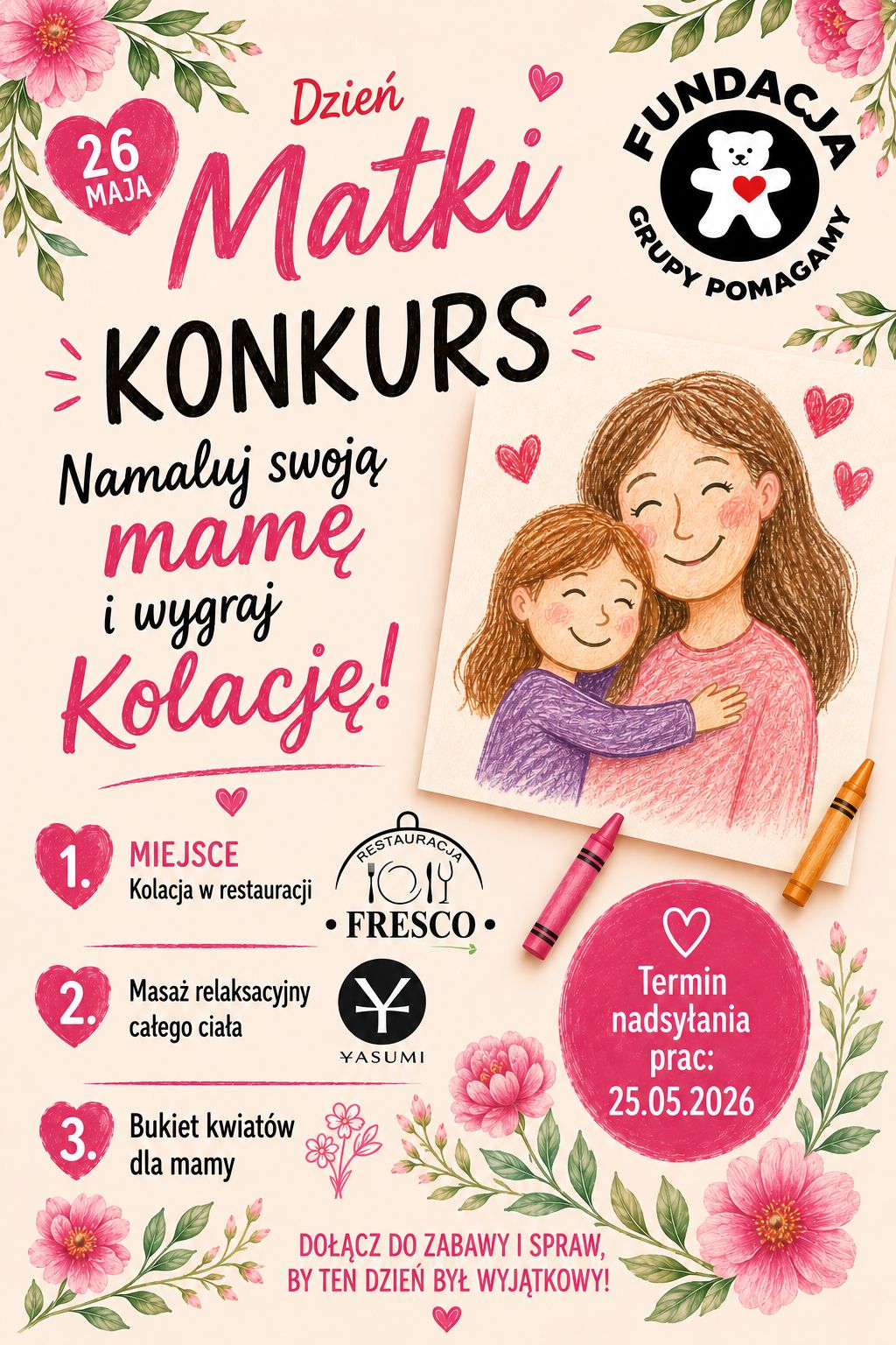 Dzieci namalują swoje mamy. Fundacja Grupy Pomagamy ogłosiła konkurs z okazji Dnia Matki