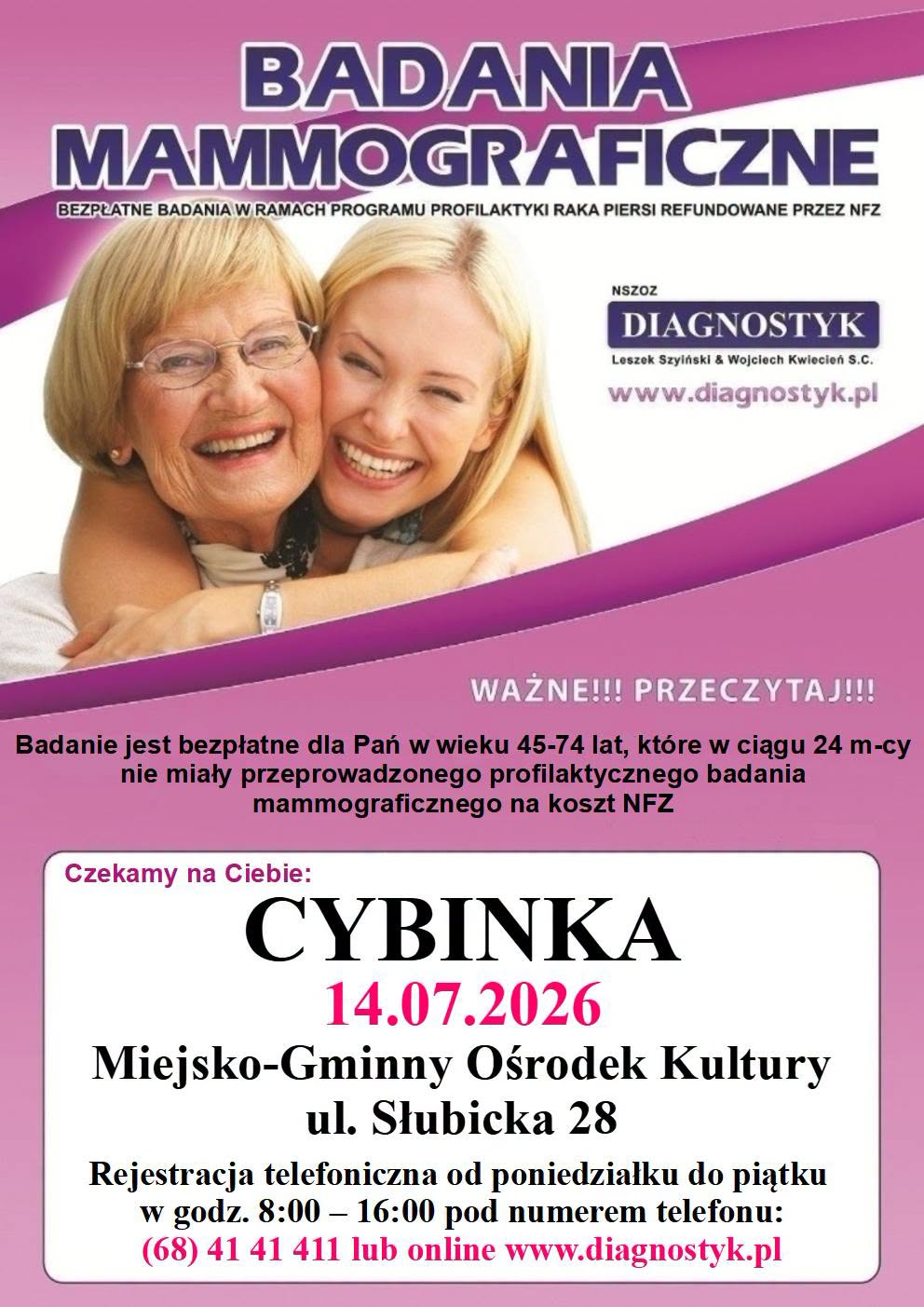 mammografia cybinka lipiec