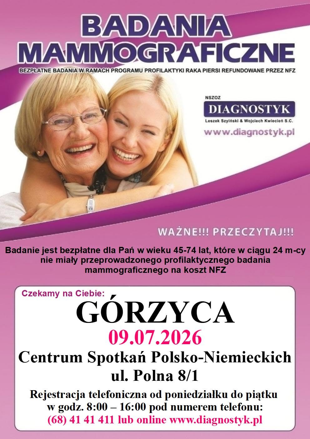 mammografia gorzyca lipiec