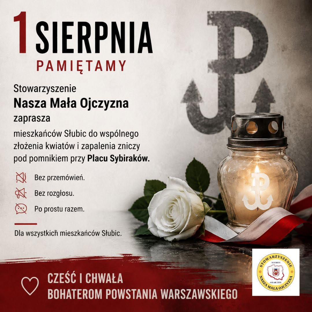 W Słubicach mieszkańcy uczczą rocznicę wybuchu Powstania Warszawskiego