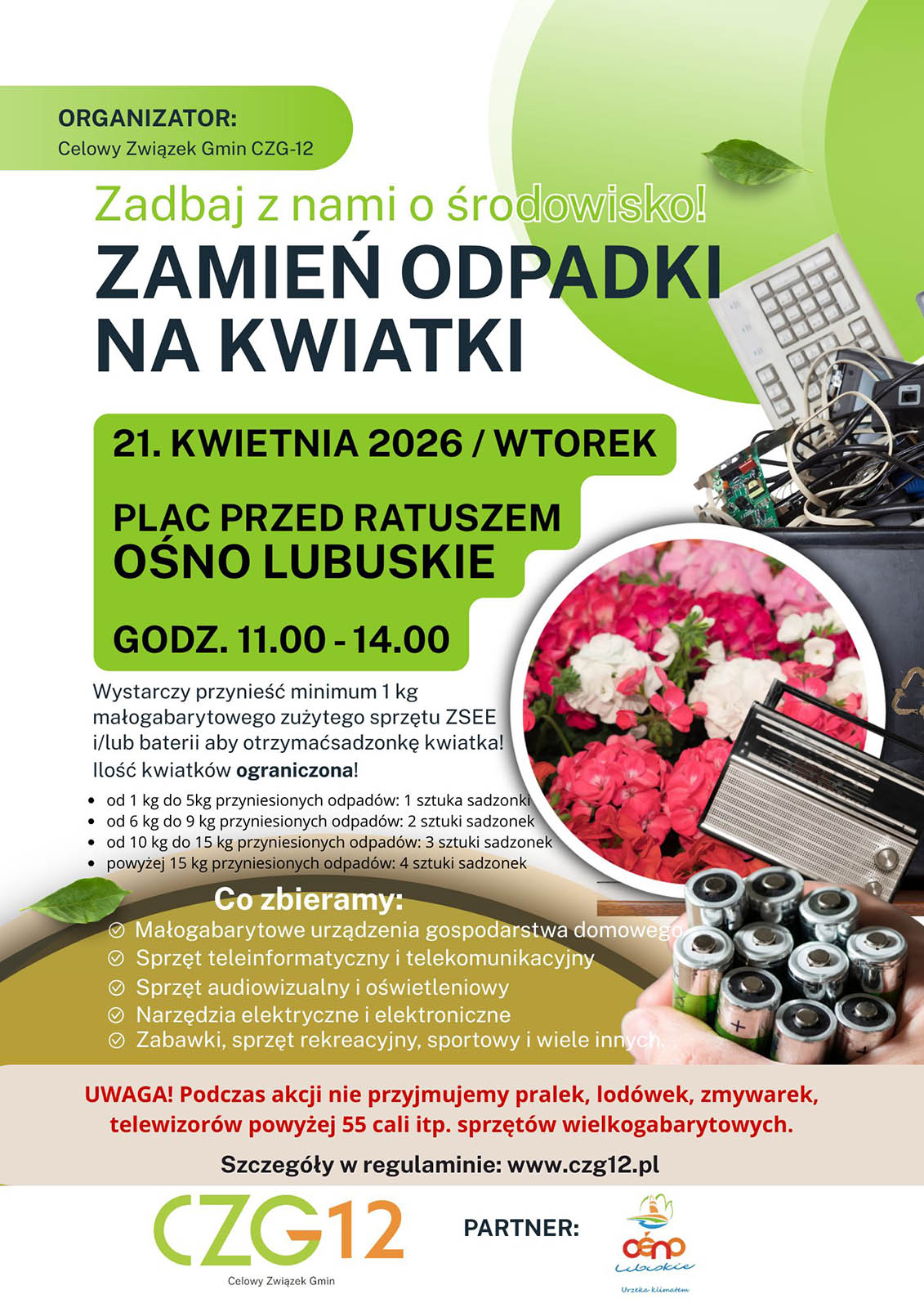 „Zamień odpadki na kwiatki” w Ośnie Lubuskim