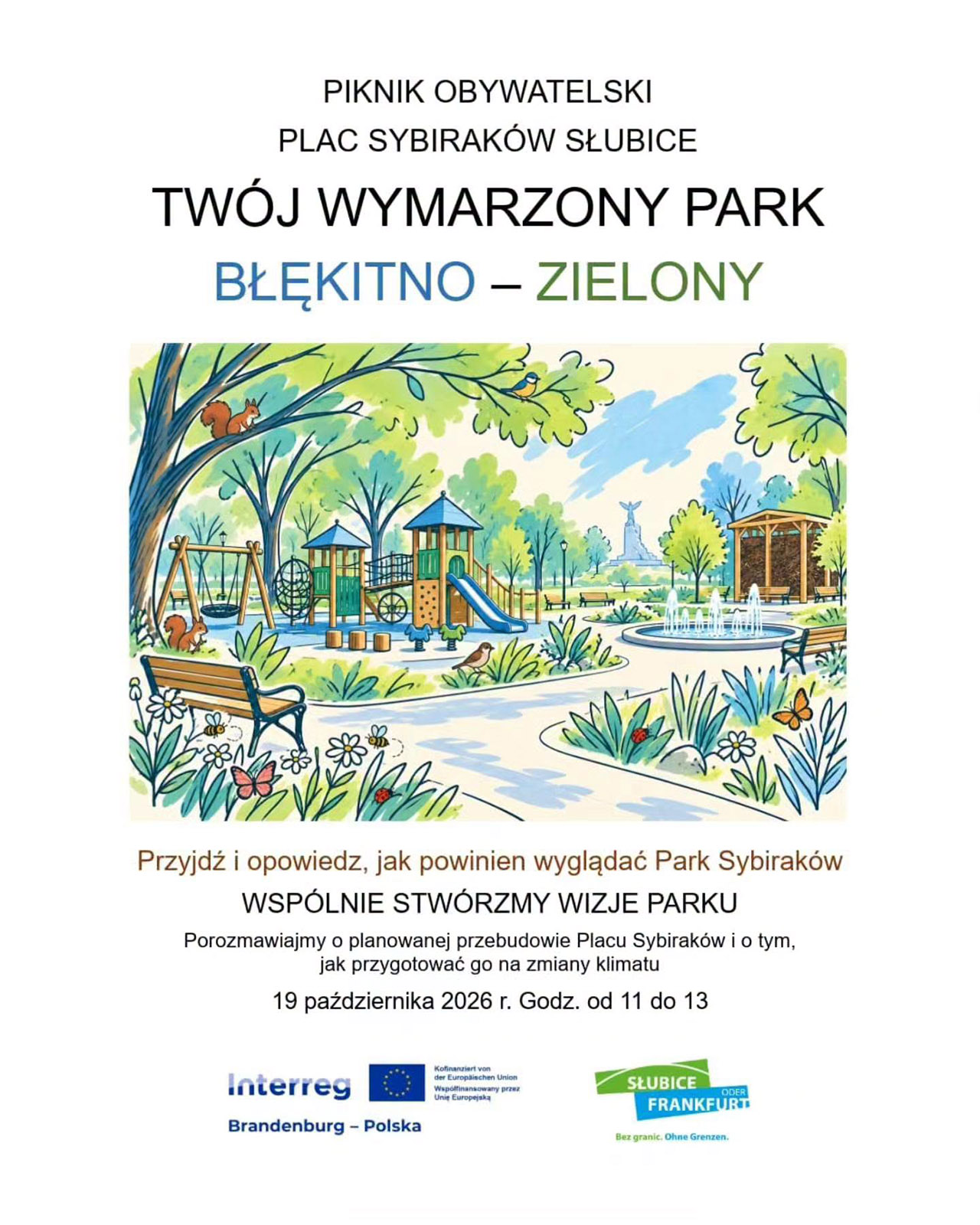 Jak powinien wyglądać park przy Placu Sybiraków w Słubicach? Mieszkańcy mogą zgłaszać swoje pomysły
