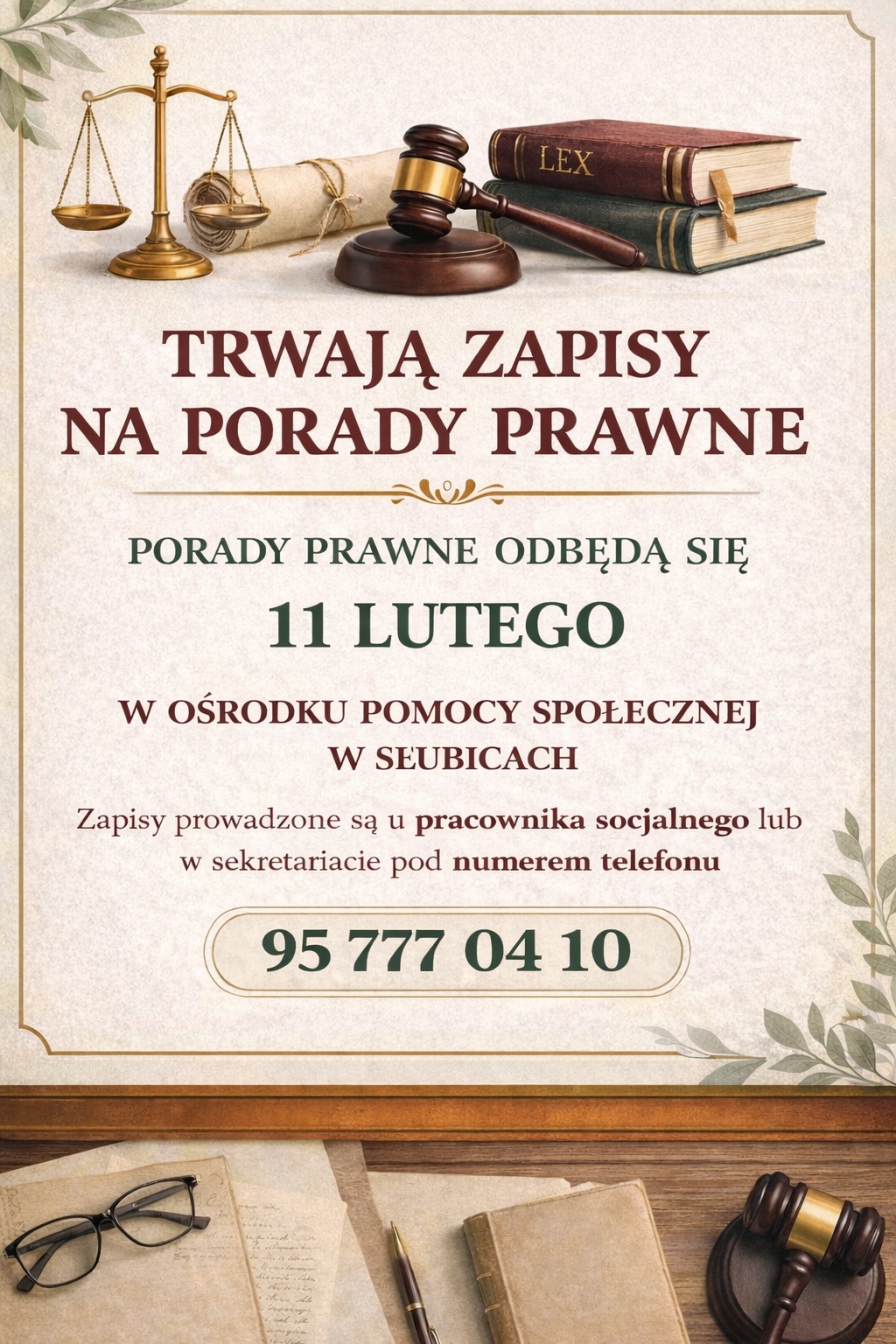 W Słubicach można skorzystać z bezpłatnych porad prawnych