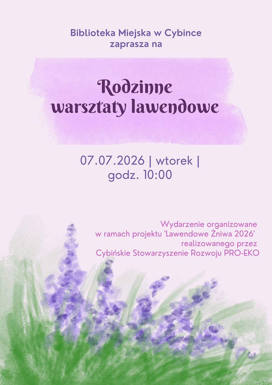 Lawenda w roli głównej. Biblioteka w Cybince zaprasza na rodzinne warsztaty