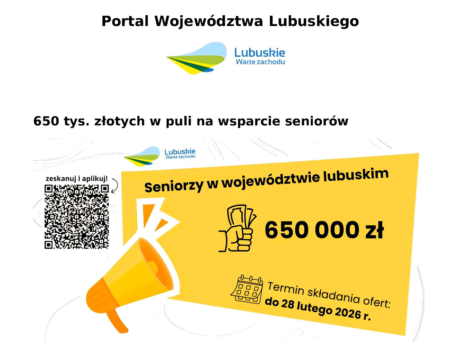 650 tys. zł na działania dla seniorów.