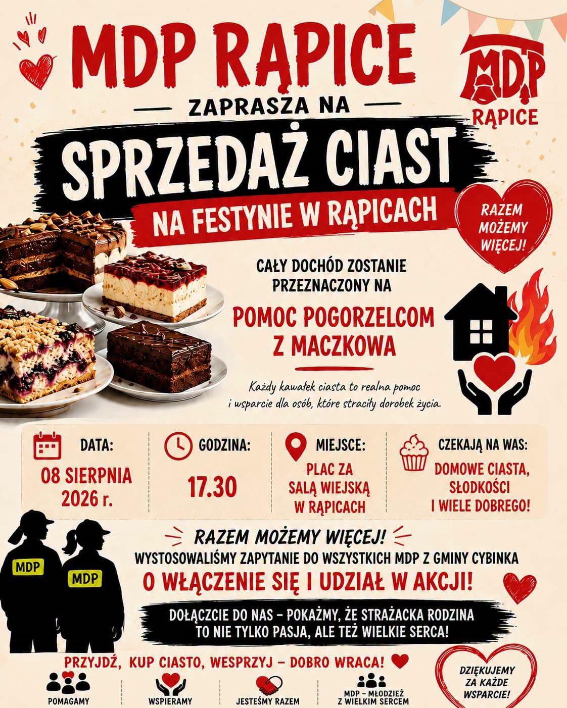 sprzedaz ciast festyn rapice