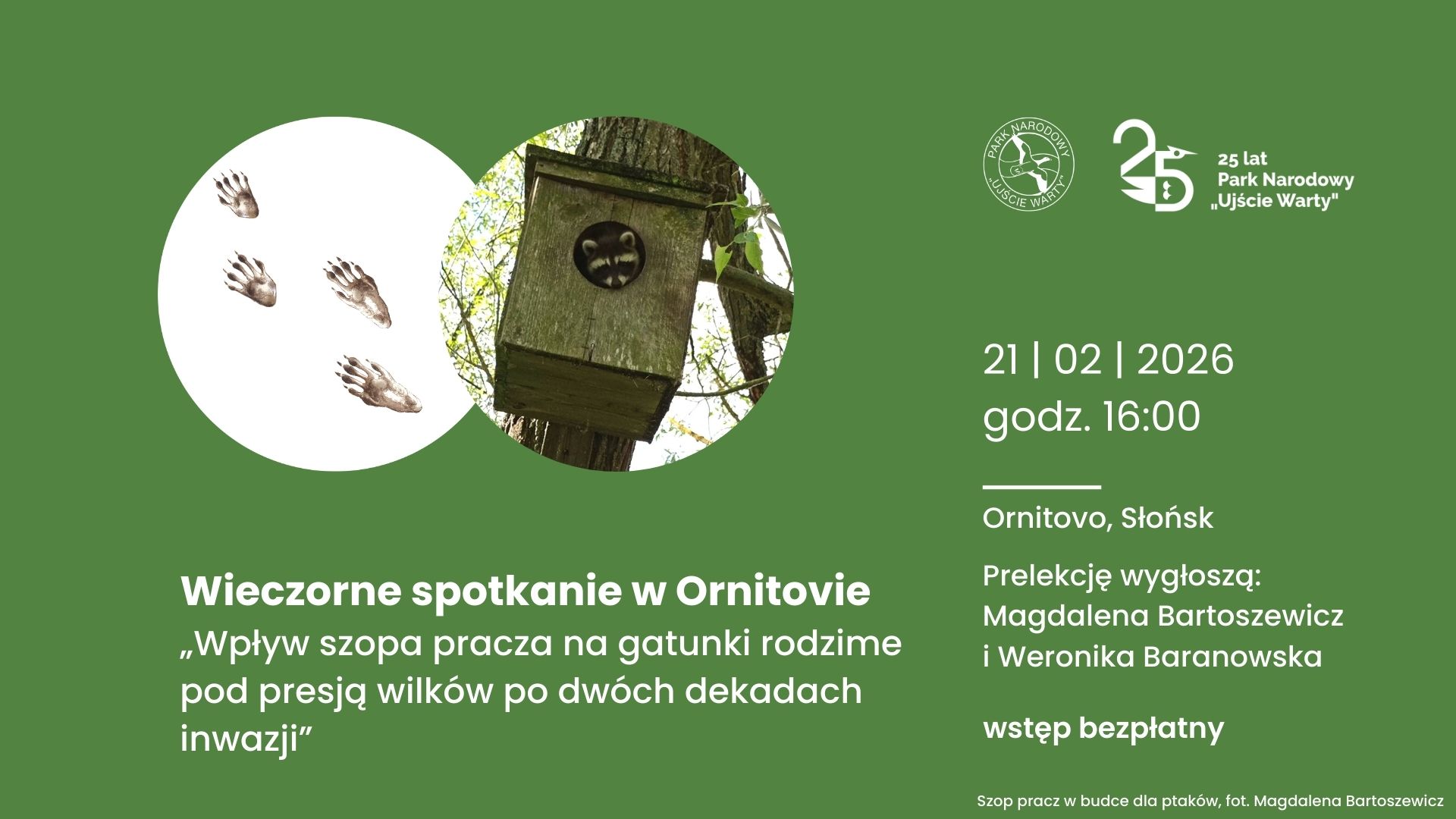 Park Narodowy Ujście Warty zaprasza na prelekcję o szopach praczach