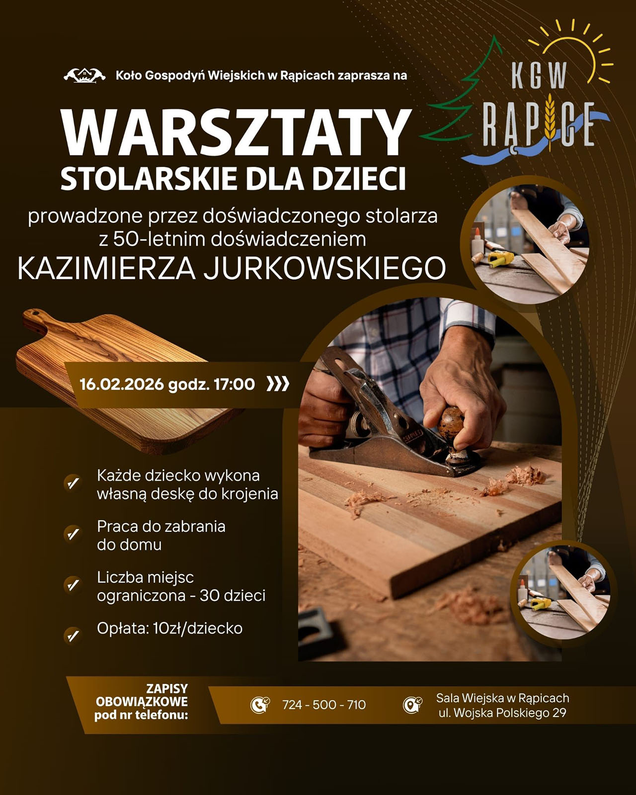 W Rąpicach odbędą się warsztaty stolarskie dla dzieci