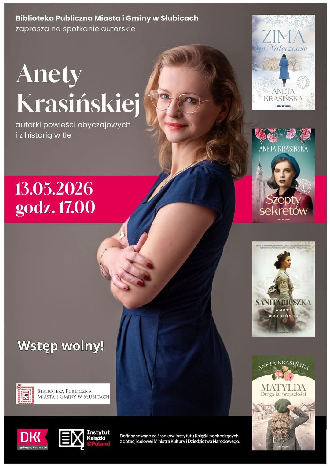 Spotkanie autorskie Anetą Krasińską już 13 maja w słubickiej bibliotece