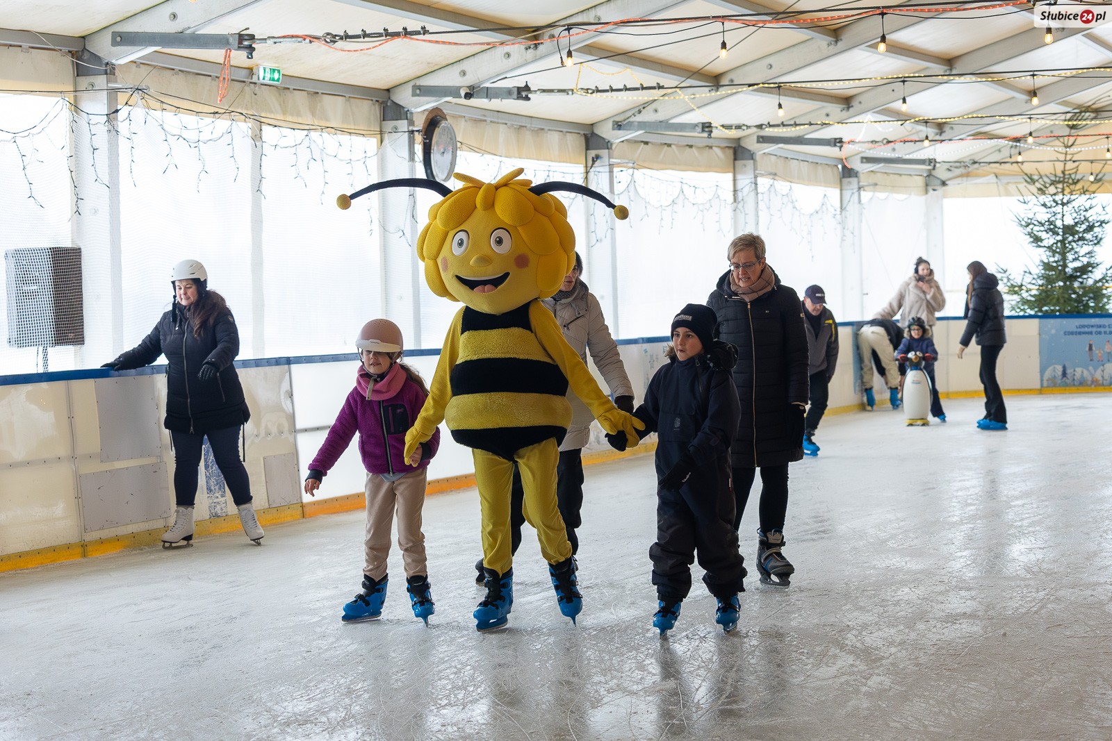 Pszczółka Maja odwiedziła słubickie lodowisko