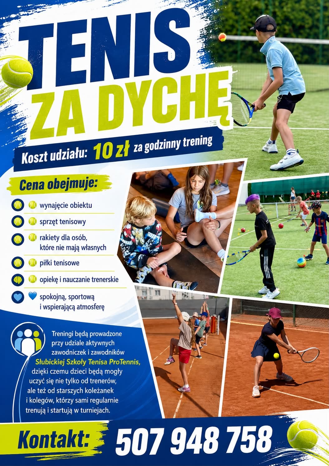 „Tenis za dychę”. Nowa akcja dla dzieci w Słubickiej Szkole Tenisa ProTennis